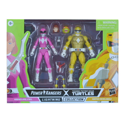 Power Rangers x TMNT Lightning Collection Action Figures 2022 Morphed April ONeil & Michelangelo