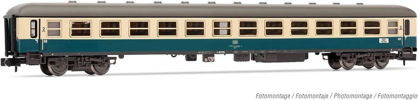 Arnold DB 2nd class coach Bm234 blue beige livery with black frame MD 36 bogies period IV