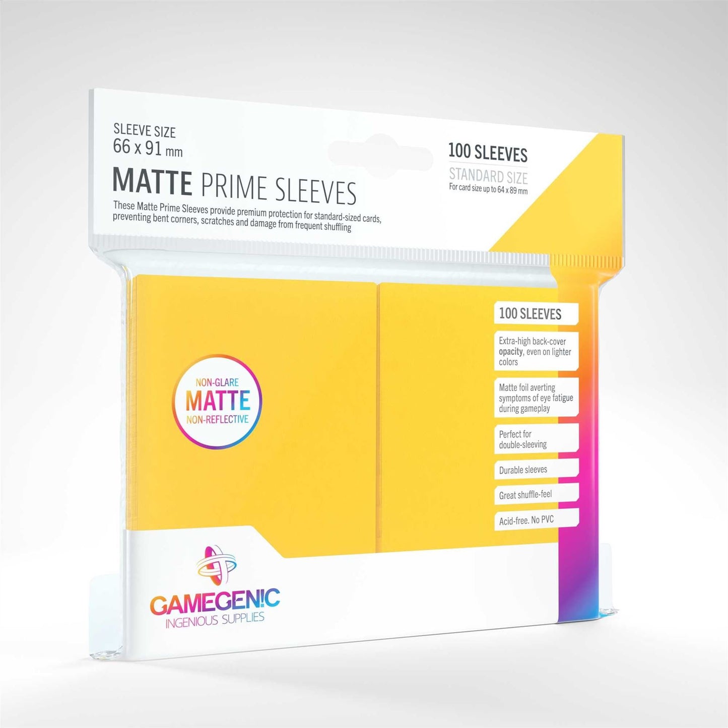 Gamegenic Matte Prime Sleeves Yellow 100 Sleeves