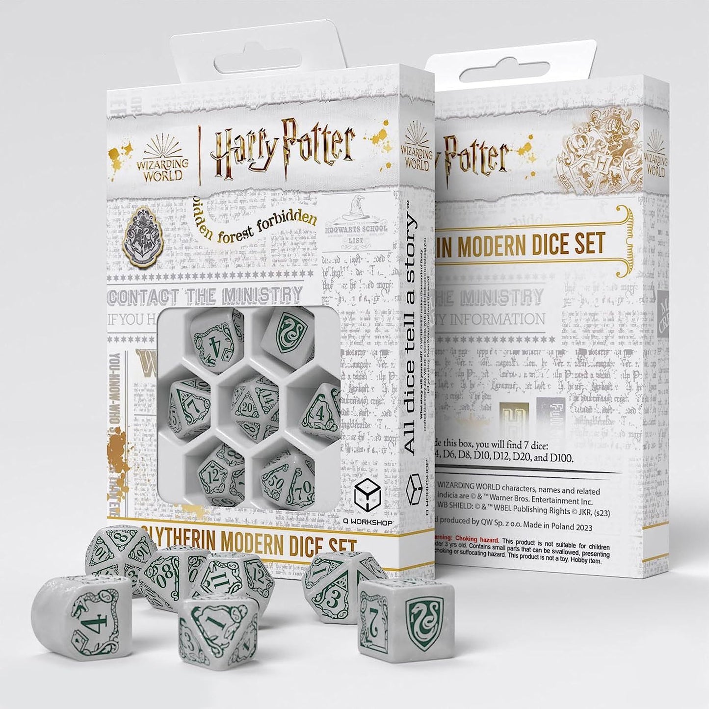 Harry Potter Slytherin Modern Dice - White