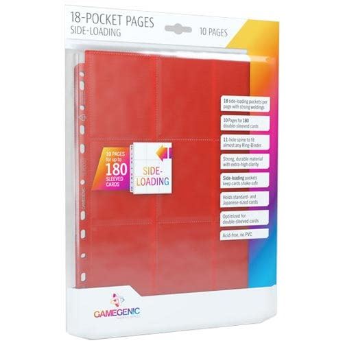 Gamegenic Sideloading 18-Pocket Pages (10 Sleeves) - Red