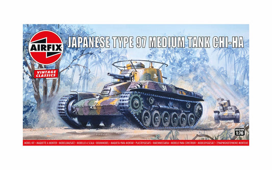 Airfix Type 97 Chi Ha Japanese Tank - 1:76 Scale Vintage Classics Model Kit
