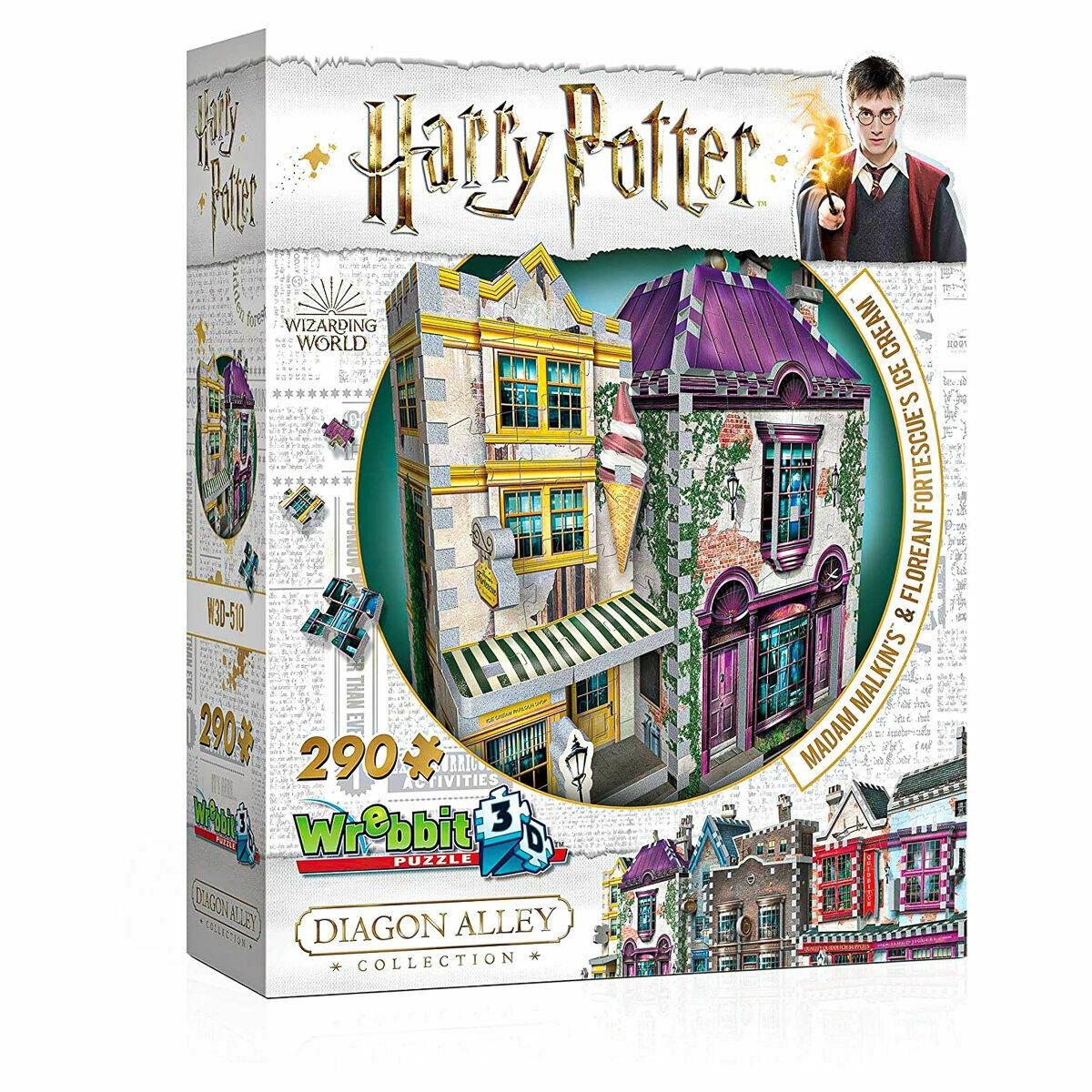Wrebbit 3D Harry Potter Diagon Alley Collection: Madam Malkins & Florean Fortescues Jigsaw Puzzle - 290 Pieces