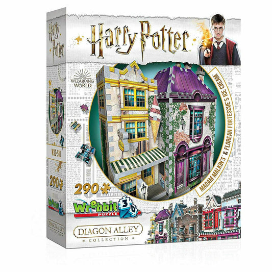 Wrebbit 3D Harry Potter Diagon Alley Collection: Madam Malkins & Florean Fortescues Jigsaw Puzzle - 290 Pieces