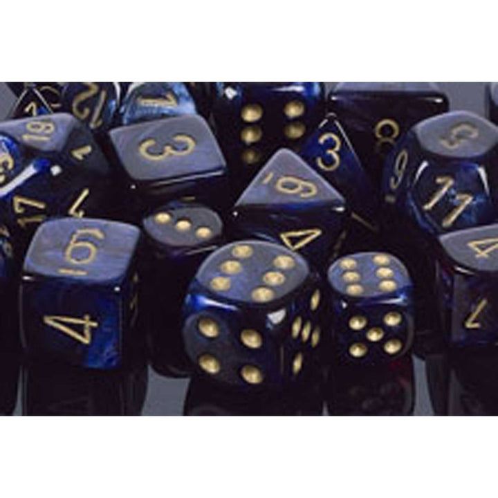 Chessex Poly 7 Set: Scarab Royal Blue/gold