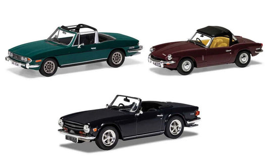 Corgi Sporting Triumph collection Stag, Spitfire, TR6 Diecast Models
