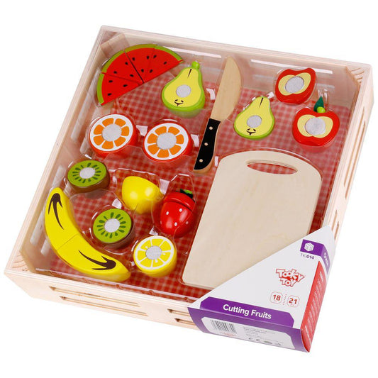 Cutting Fruits with Basket Wooden Playset	