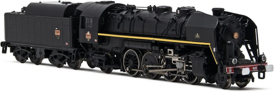 Arnold SNCF 141R 840 Steam Locomotive Mixed Wheels Black Yellow Big Fuel Tender