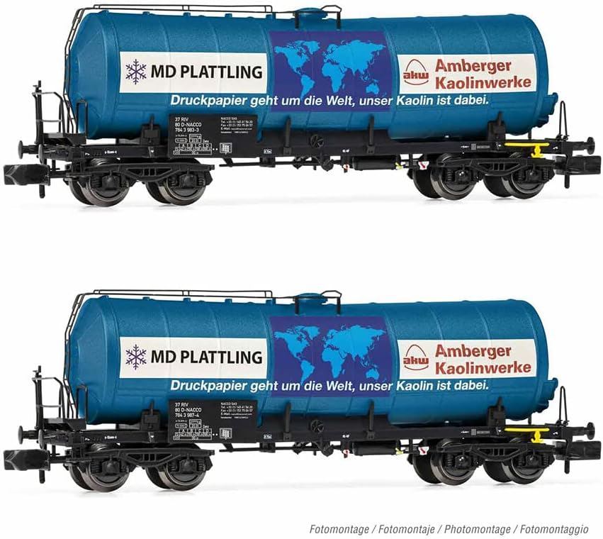 Arnold DB AG 2-unit pack 4-axle tank wagons blue livery Amberger Kaolinwerke period V-VI