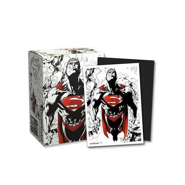 Dual Matte Art 100 Standard Sleeves - Superman Core (Red/White)