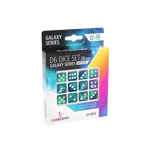 Gamegenic Galaxy Series - Neptune - D6 Dice Set 16 mm (12 pcs) Blue/Purple