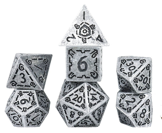 Sirius Dice: Illusory Metal Silver Poly Set