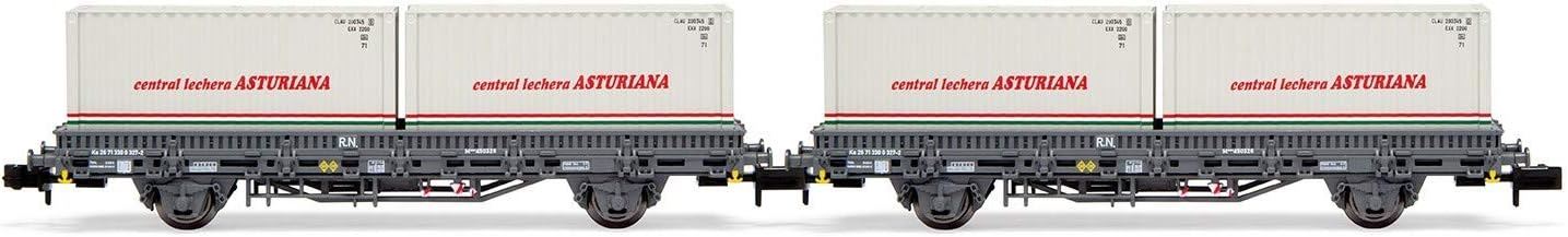 Arnold RENFE, 2 Unit Pack of 2-axle Flat Wagon Ks, Grey Livery