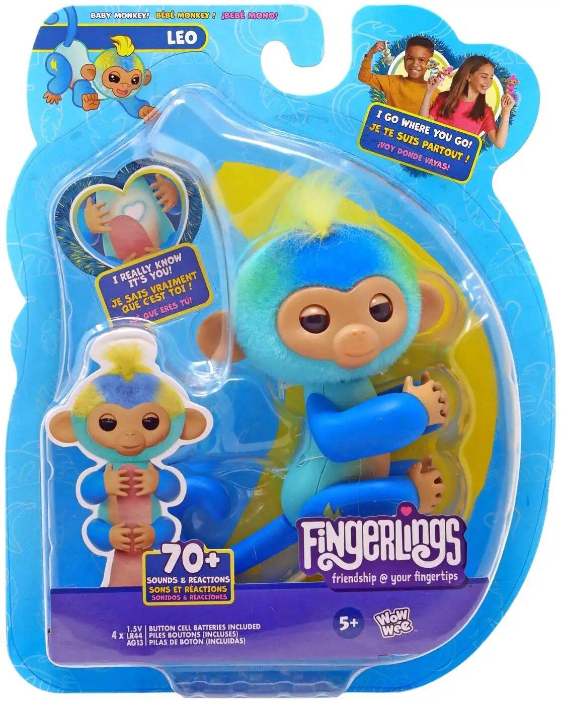Fingerlings Interactive Baby Monkey Leo Blue