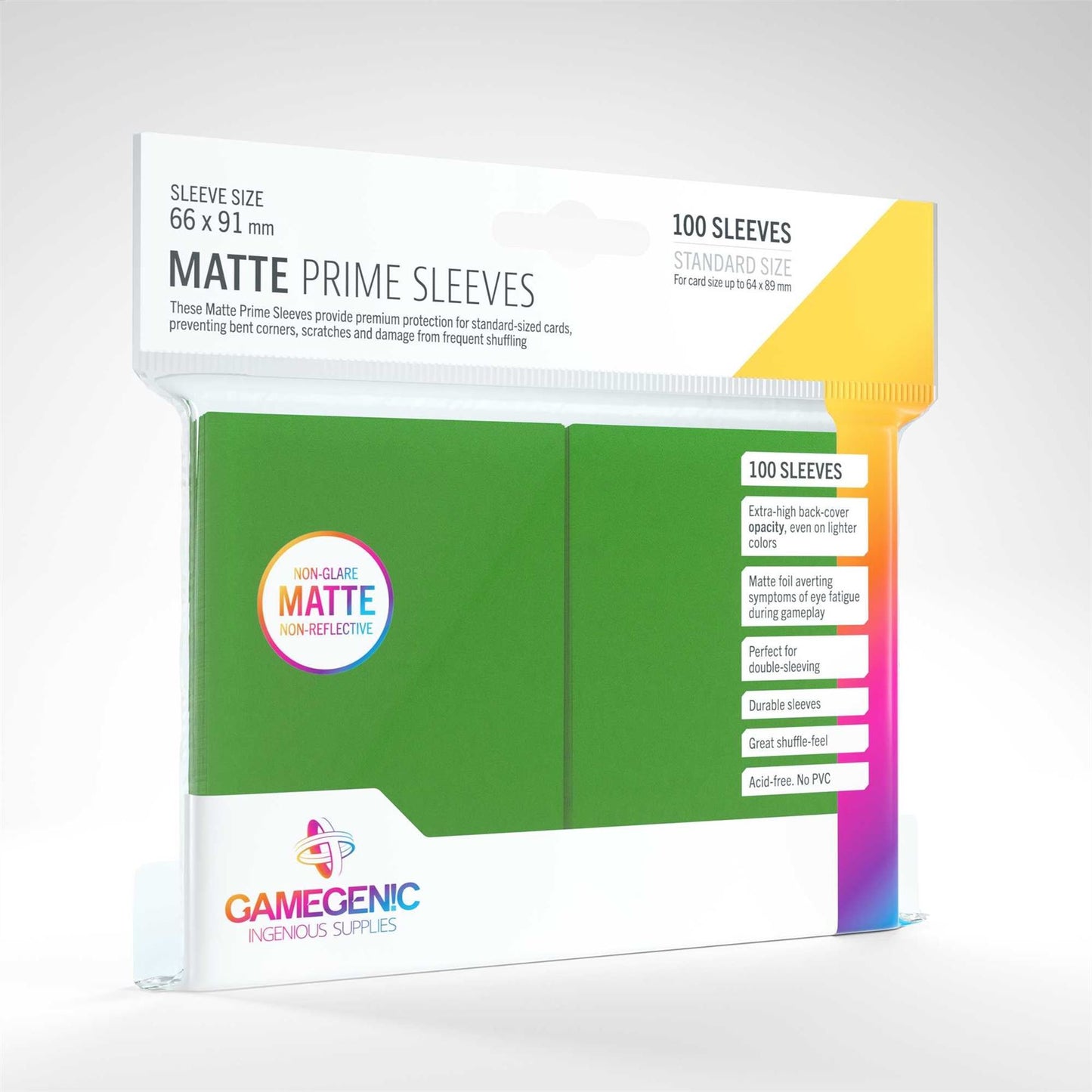 Gamegenic Matte Prime Sleeves Green 100 Sleeves