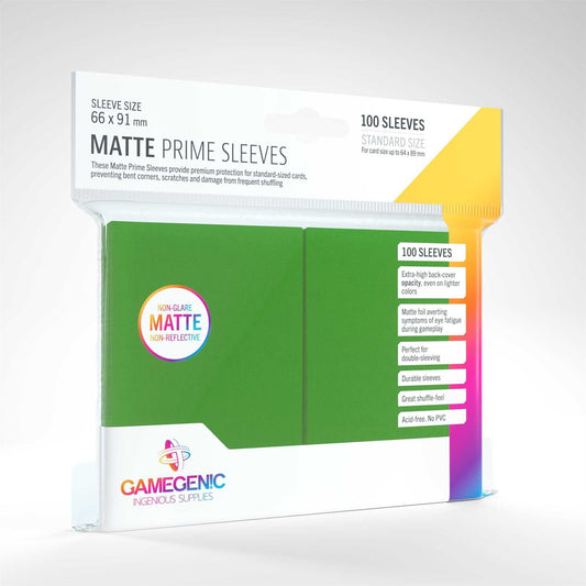 Gamegenic Matte Prime Sleeves Green 100 Sleeves