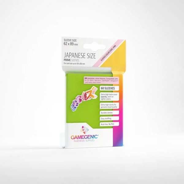Gamegenic Prime Japanese Sized Sleeves Lime - 60 Sleeves