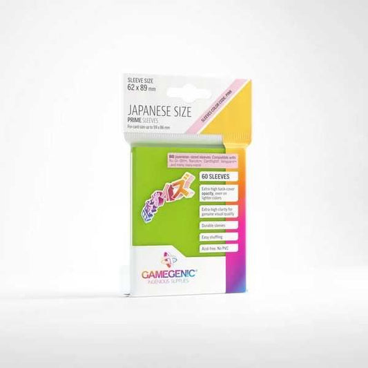 Gamegenic Prime Japanese Sized Sleeves Lime - 60 Sleeves