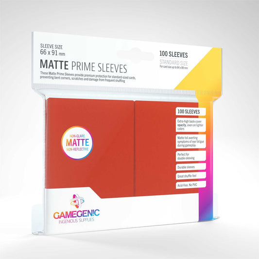 Gamegenic Matte Prime 100 Sleeves Red