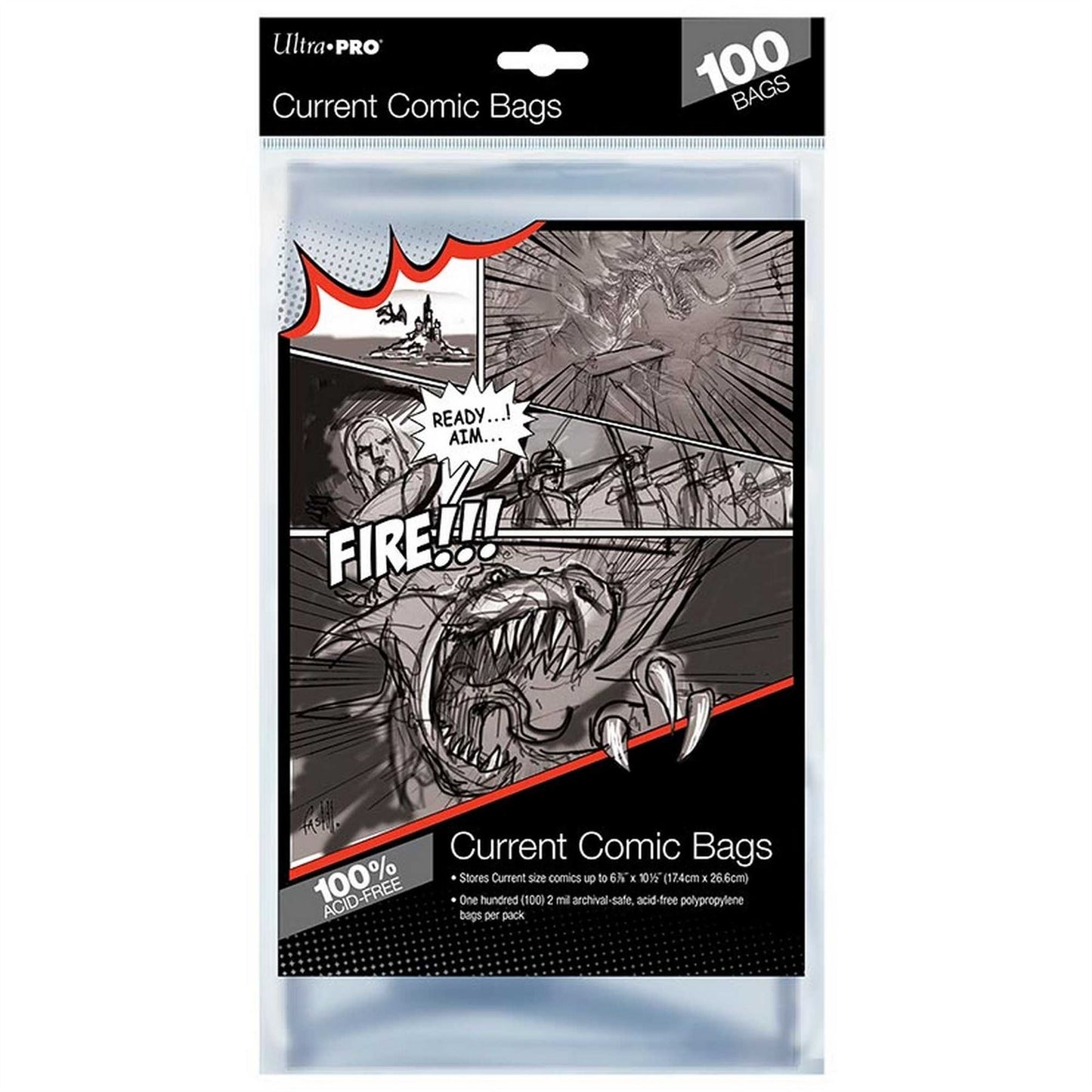 Ultra Pro Current Size 6-7/8" X 10-1/2" - 100 Comic Bags
