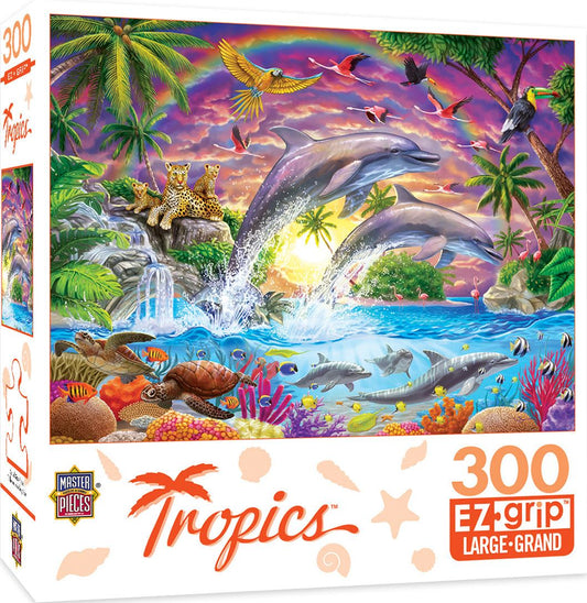 Masterpieces Puzzle Tropics Fantasy Isle Ez Grip Puzzle 300 Piece Jigsaw Puzzle