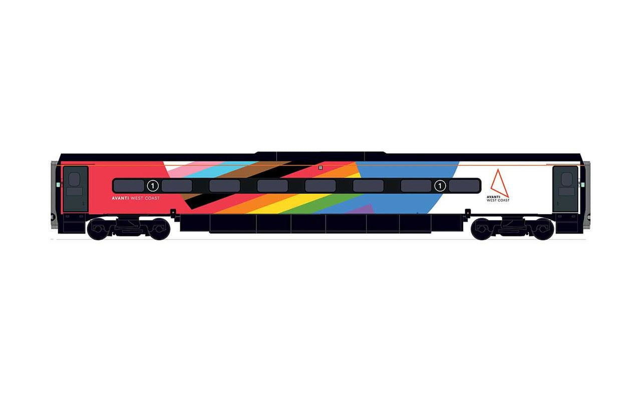 Hornby Avanti West Coast, Pendolino Pantograph Standard Buffet (PTSRMB), Pride Livery - Era 11