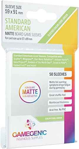 Gamegenic MATTE Standard American Sized Boardgame 59 x 91 mm (50 Sleeves)