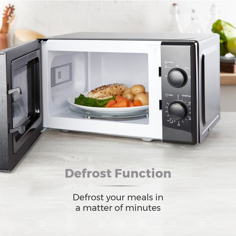 Tower Black 20 Litre 700W Manual Microwave