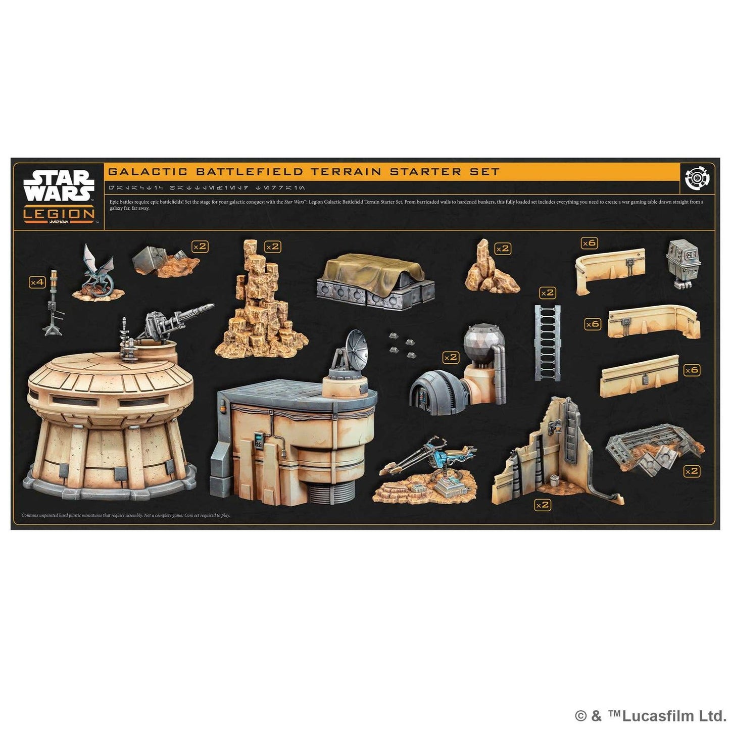 Star Wars: Legion - Galactic Battlefield Terrain Miniatures Starter Set
