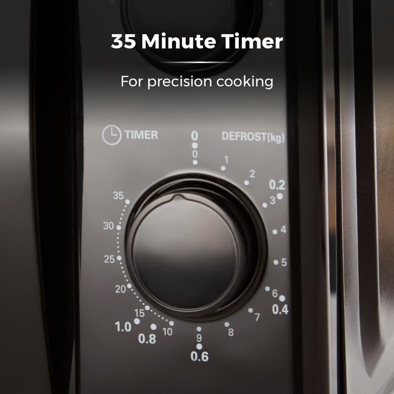 Tower Black 20 Litre 700W Manual Microwave