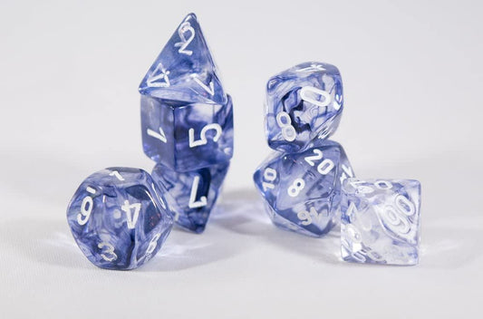Chessex Poly 7 Set: Nebula Black/white Dice Set