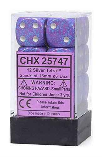 Chessex 16mm d6 Dice Block: Silver Tetra