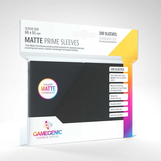 Gamegenic Matte Prime Sleeves Black 100 Sleeves