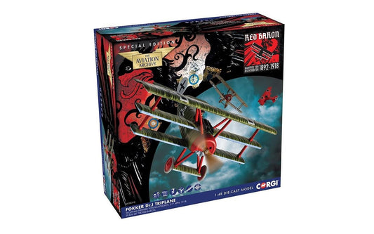 Fokker DR.1 Triplane Wolfram Freiherr von Richthofen Death of the Red Baron 1:48 Corgi Model