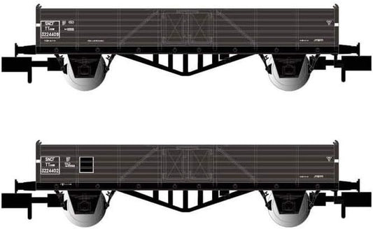 Arnold SNCF 2-unit pack 2-axle Open Wagons Tw Low Side Boards