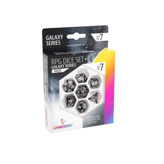 Gamegenic Galaxy Series - Moon - RPG Dice Set (7pcs) Black