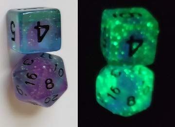 Peacock Glowworm Polyhedral Dice Set - Sirius Dice