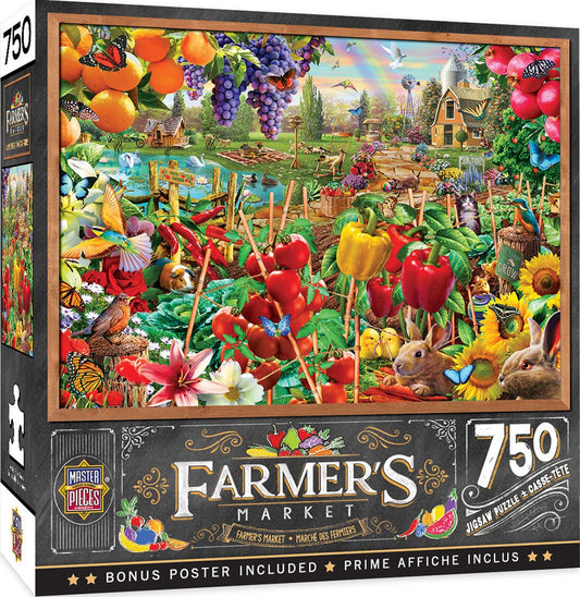 Masterpieces Puzzle Farmers Market A Plentiful Season Puzzle 750 piece jigsaw puzzle