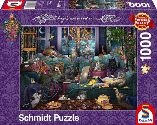 Schmidt Brigid Ashwood: Quarantine Cats 1000 Piece Jigsaw Puzzle