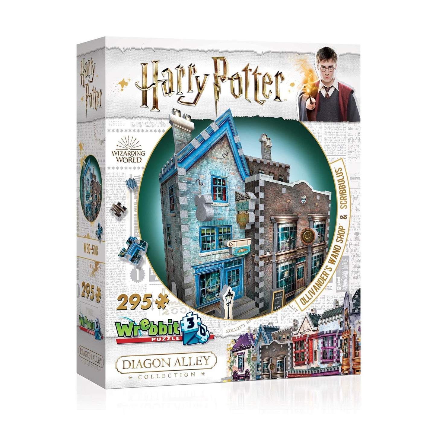 Wrebbit 3D Harry Potter Diagon Alley Collection: Ollivanders & Scribbulus Jigsaw Puzzle - 295 Pieces