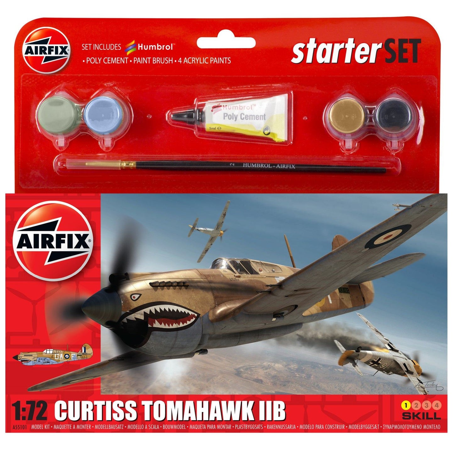 Airfix Curtiss Tomahawk IIB 1:72 Model Starter Set