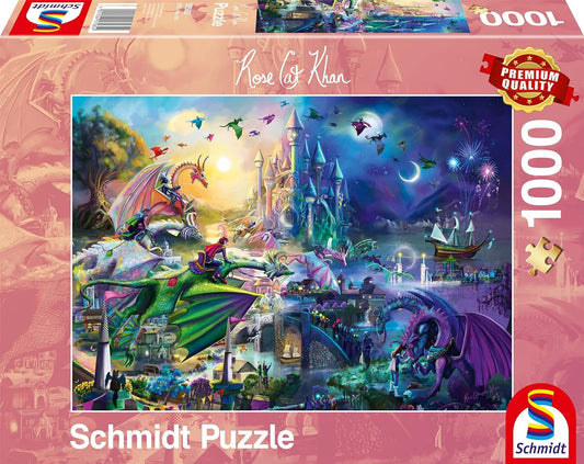 Schmidt Rose Cat Khan: Nightly Dragon Competition 1000 Piece Jigsaw Puzzle