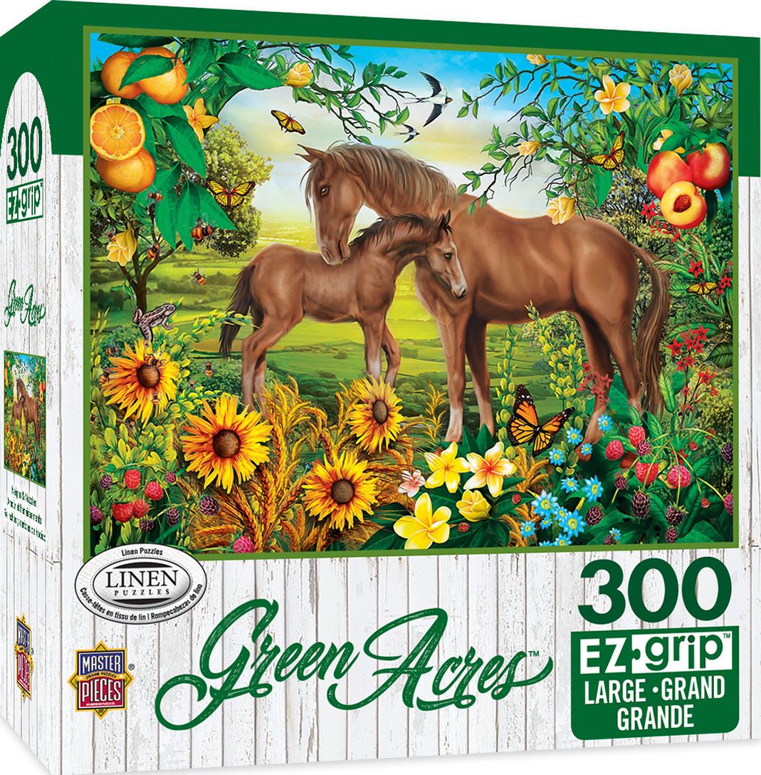 Masterpieces Puzzle Green Acres Neighs & Nuzzles Ez Grip Puzzle 300 piece jigsaw puzzle