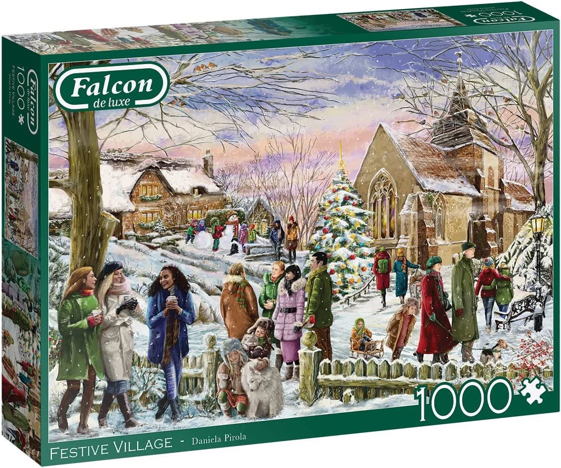 Jumbo Falcon de luxe Festive Village Jigsaw Puzzle - 1000 Pieces