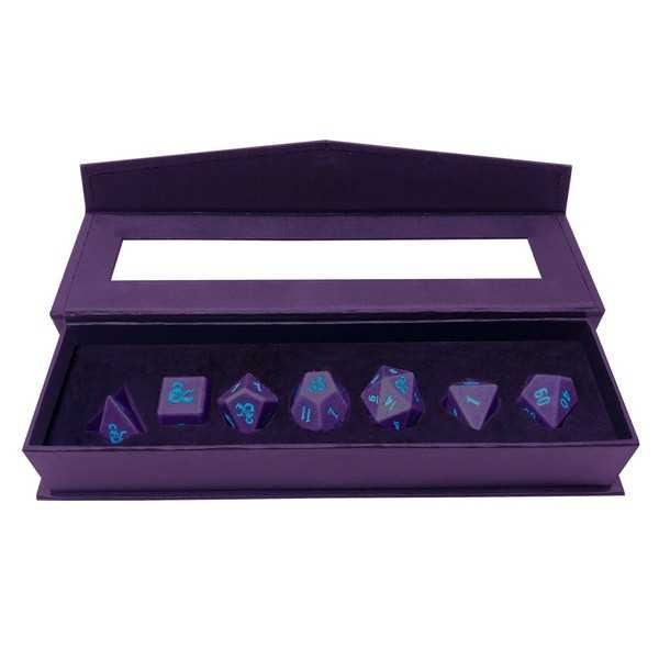 D&D Phandelver Campaign 7RPG Heavy Metal Dice - Royal Purple and Sky Blue