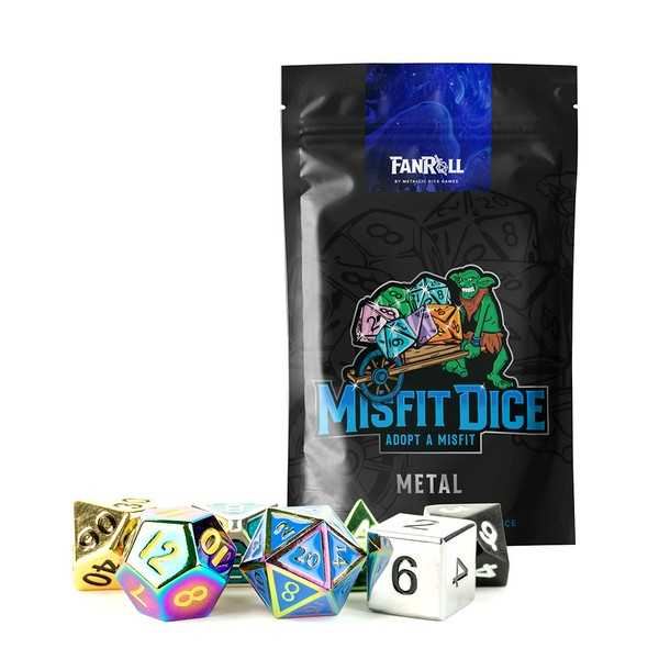 Fan Roll Misfit Metal Polyhedral Dice Set