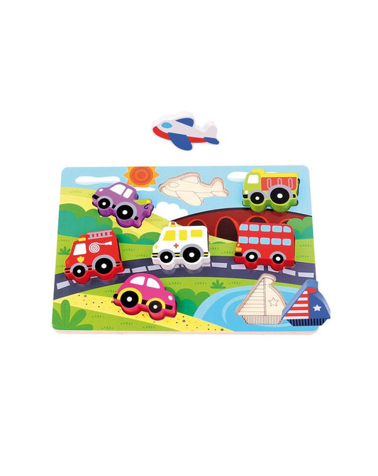 Tooky Toy Wooden Transport Chunky Puzzle