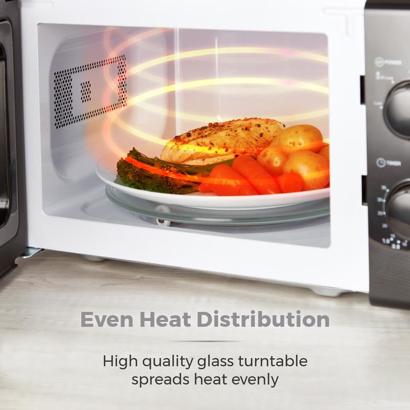 Tower Black 20 Litre 700W Manual Microwave