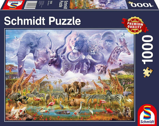 Schmidt Animals at The Watering Hole Jigsaw Puzzle - 1000 Pieces
