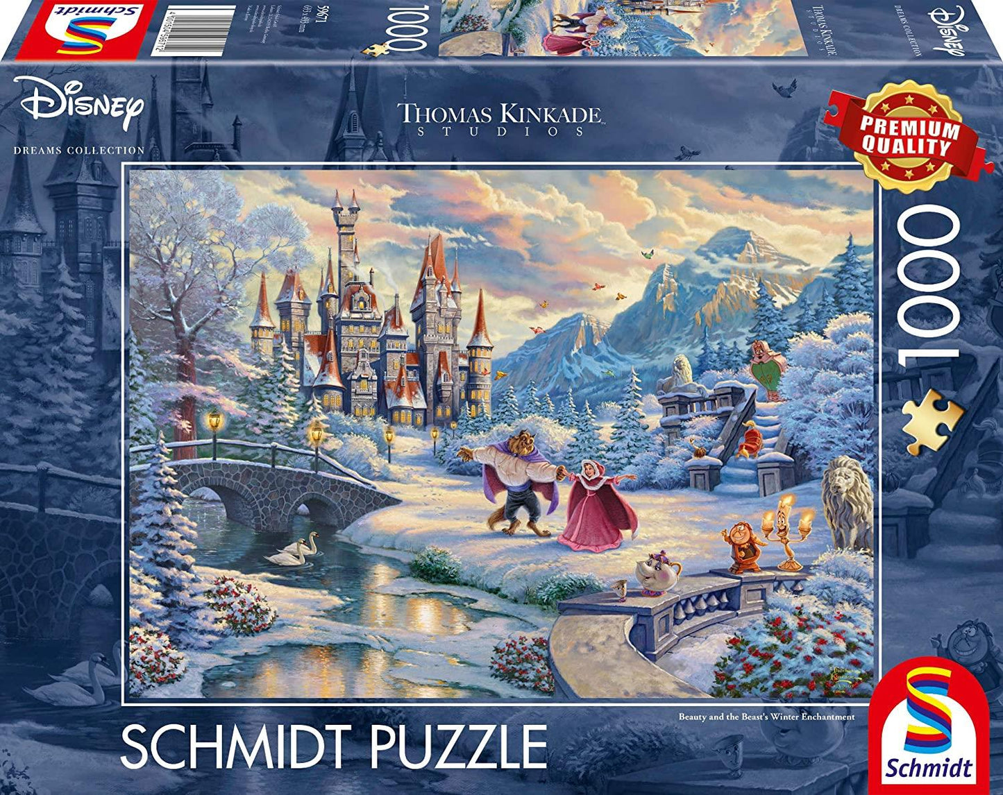 Thomas Kinkade Disney Beauty And The Beast Winter 1000 Piece Jigsaw